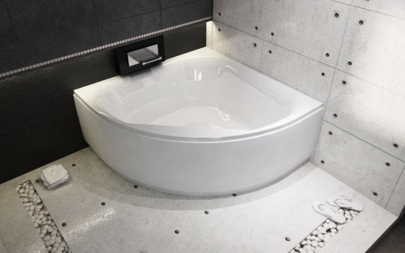 Угловая ванная: фото обзор, преимущества, виды и характеристики #33
