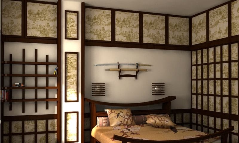 Спальня в японском стиле — фото лучших идей для оформления комфортной атмосферы релакса в спальне #23