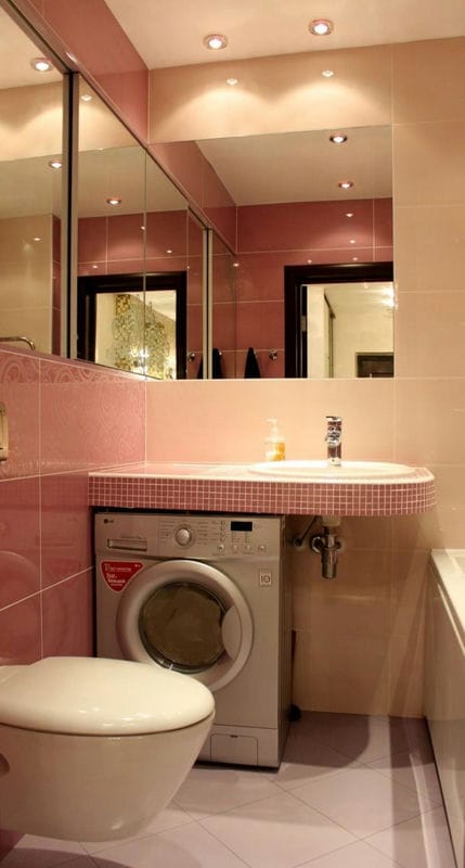 Ванная комната в хрущевке — фото лучших идей грамотного оформления интерьера ванной #22
