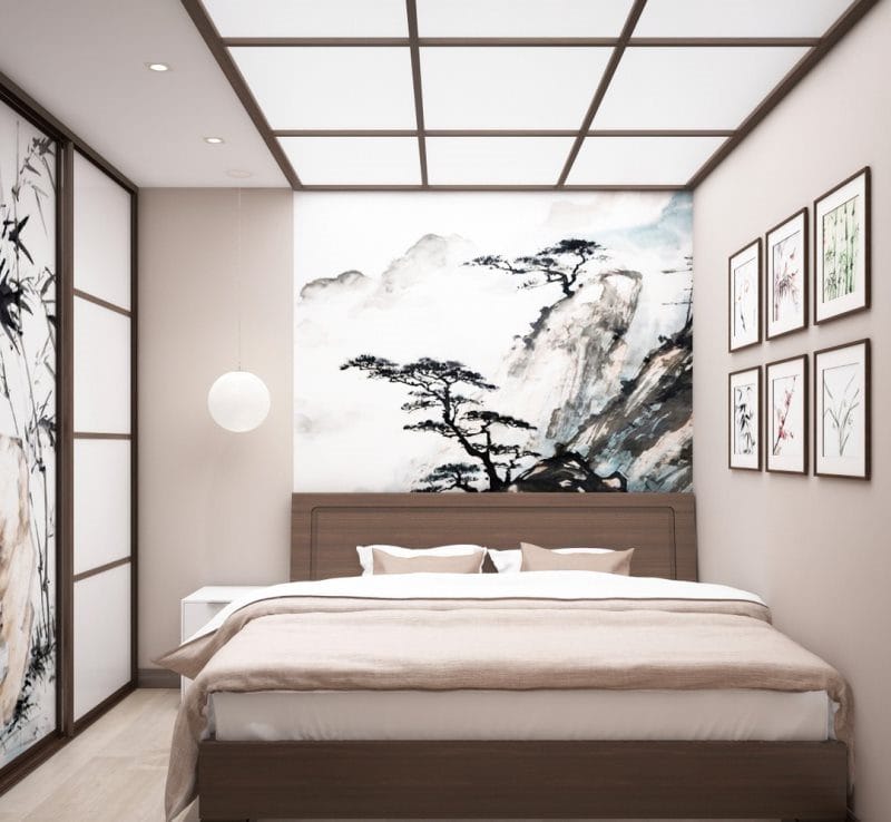 Спальня в японском стиле — фото лучших идей для оформления комфортной атмосферы релакса в спальне #25