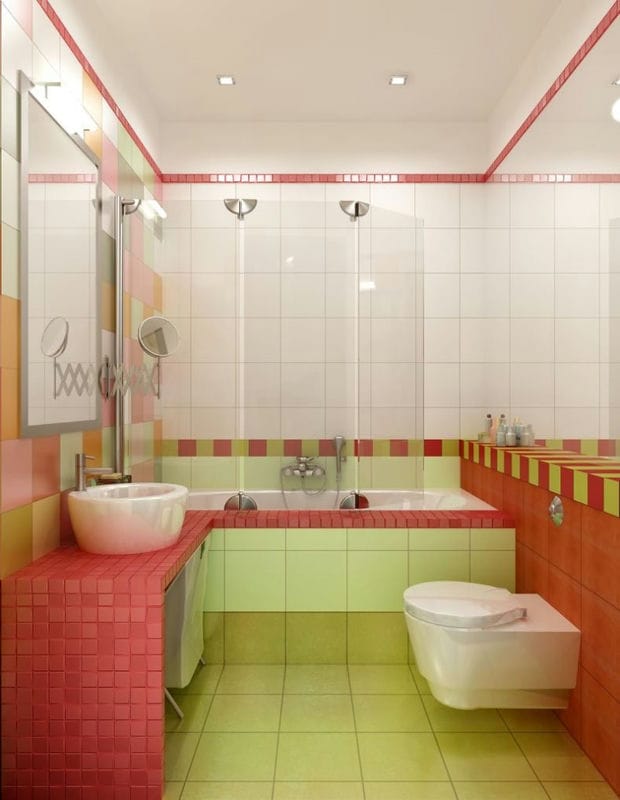 Ванная комната в хрущевке — фото лучших идей грамотного оформления интерьера ванной #32