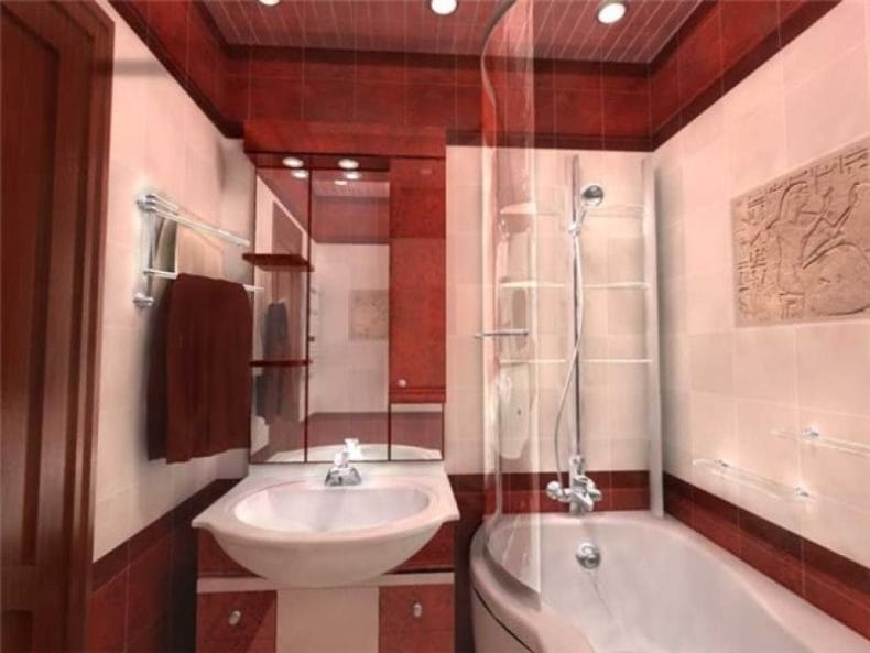 Ванная комната в хрущевке — фото лучших идей грамотного оформления интерьера ванной #35