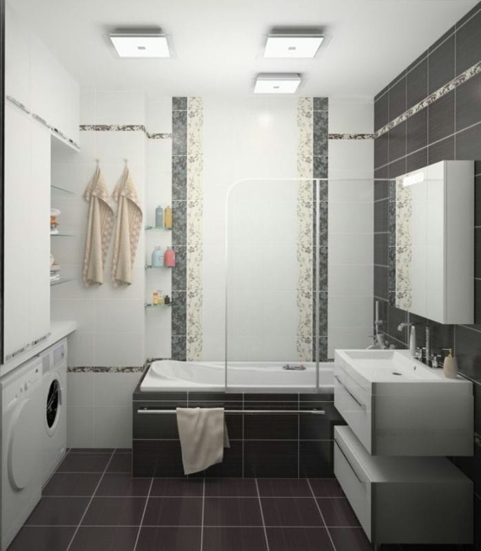 Маленькая ванная комната — фото лучших идей визуального увеличения ванной #3