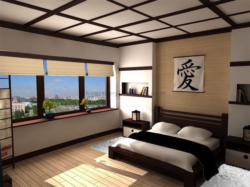 Спальня в японском стиле — фото лучших идей для оформления комфортной атмосферы релакса в спальне #24