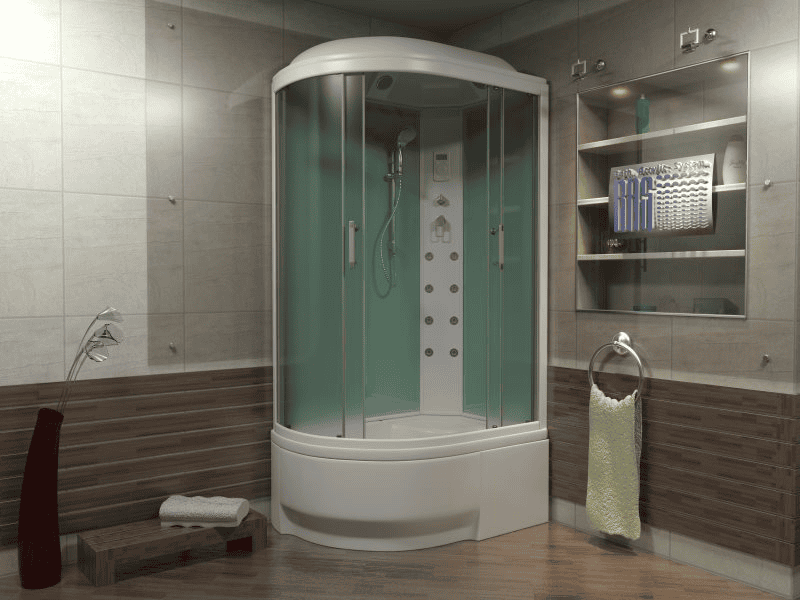 Душевые кабины — 150 фото новинок в интерьере ванной комнаты #62