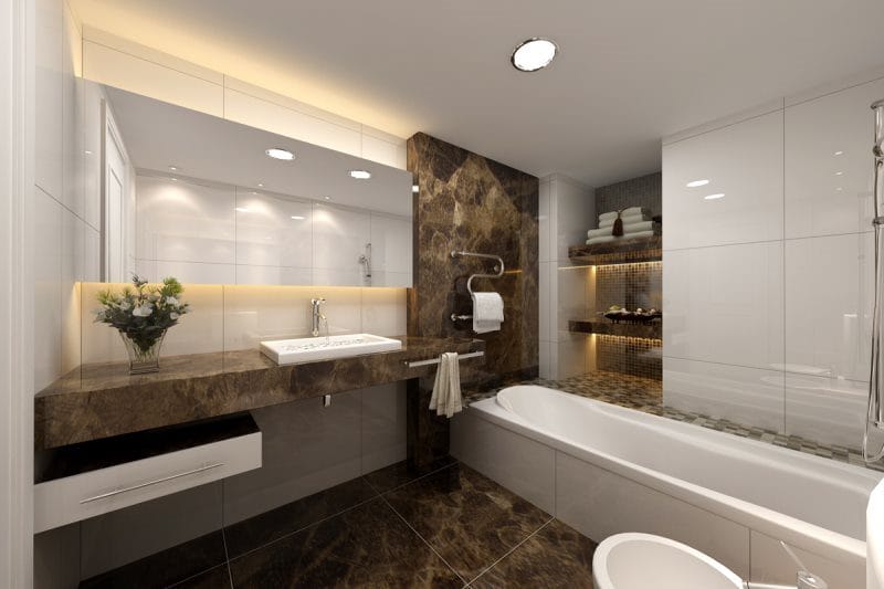 Дизайн ванной комнаты: ТОП 200 фото идей красивого интерьера #60