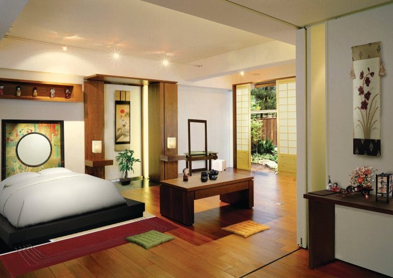 Спальня в японском стиле — фото лучших идей для оформления комфортной атмосферы релакса в спальне #20
