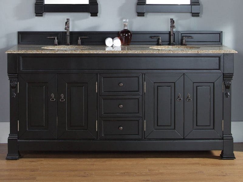 Черная ванная — фото как оформить стильный дизайн темного цвета для ванной комнтаы #33