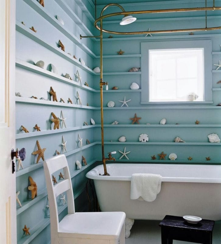Полка для ванной — 70 фото размещения полок в интерьере ванной комнаты #30