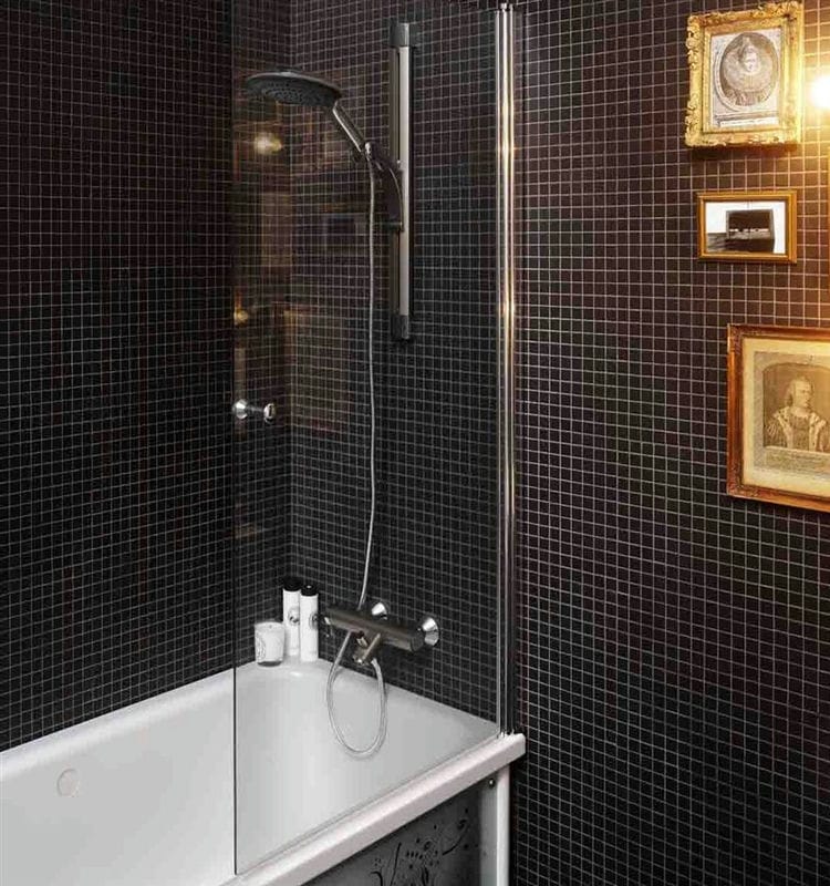 Черная ванная — фото как оформить стильный дизайн темного цвета для ванной комнтаы #27