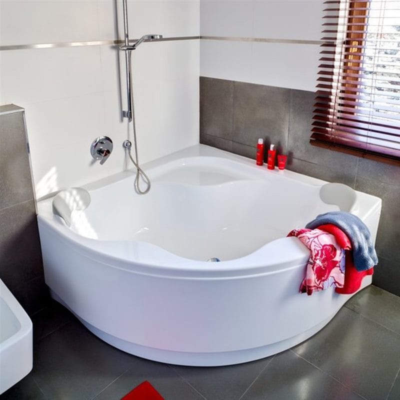 Угловая ванная: фото обзор, преимущества, виды и характеристики #62
