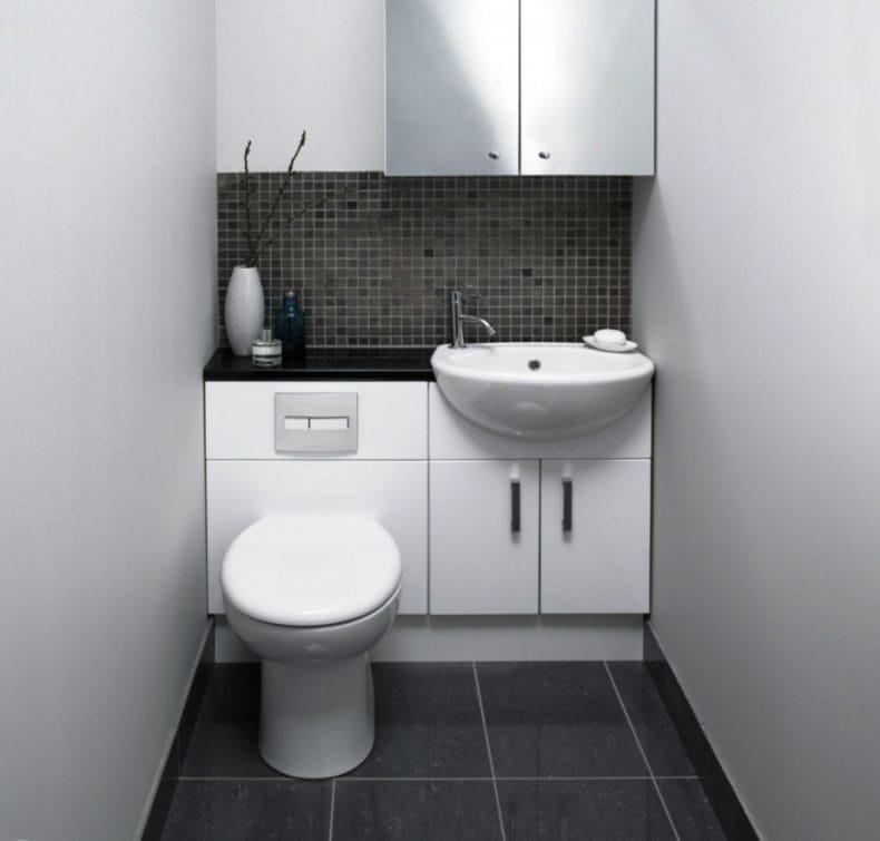 Маленькая ванная комната — фото лучших идей визуального увеличения ванной #36