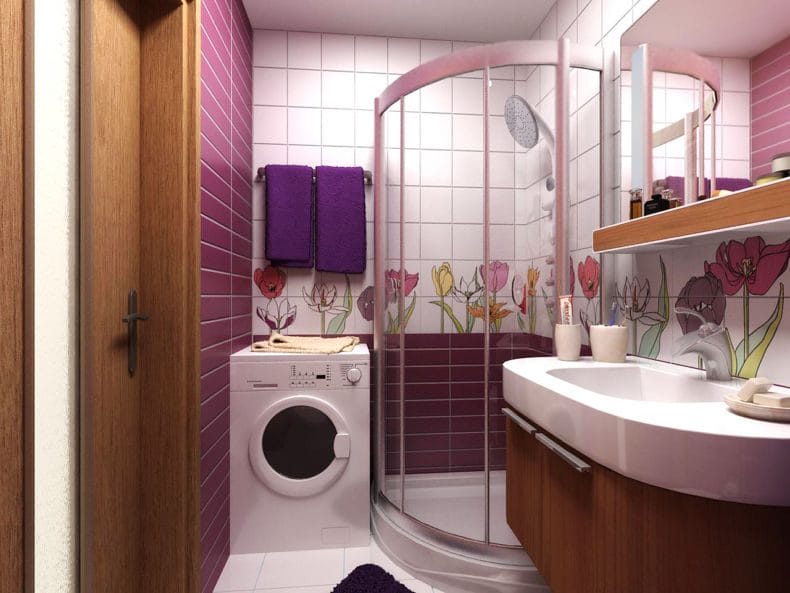 Маленькая ванная комната — фото лучших идей визуального увеличения ванной #39