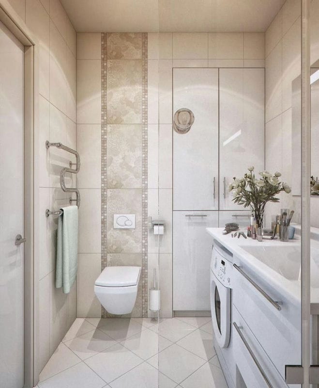 Маленькая ванная комната — фото лучших идей визуального увеличения ванной #9