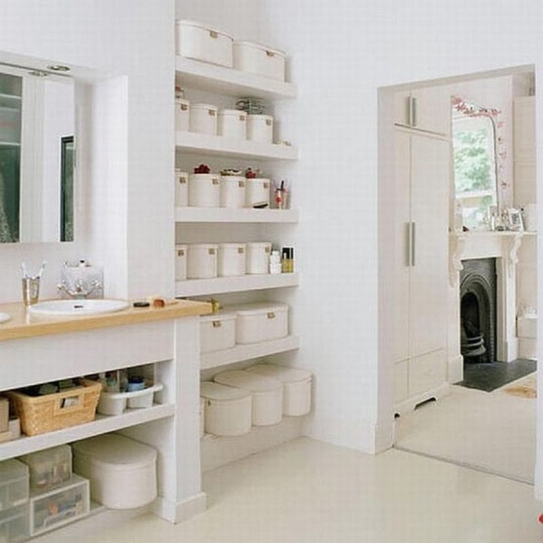 Полка для ванной — 70 фото размещения полок в интерьере ванной комнаты #19