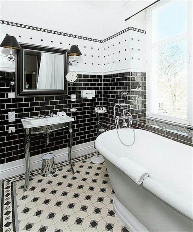Черная ванная — фото как оформить стильный дизайн темного цвета для ванной комнтаы #49