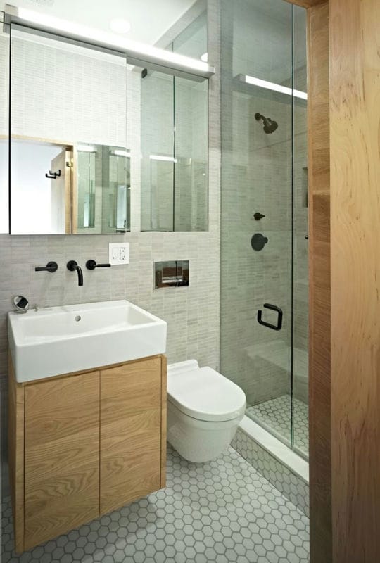 Маленькая ванная комната — фото лучших идей визуального увеличения ванной #18