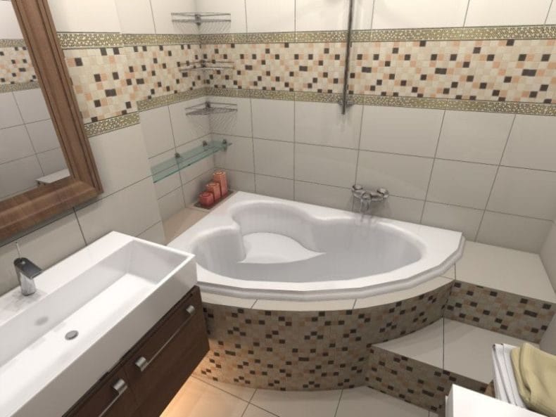Ванная комната в хрущевке — фото лучших идей грамотного оформления интерьера ванной #50