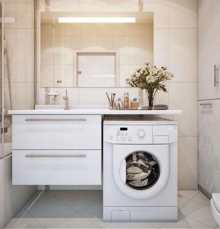 Маленькая ванная комната — фото лучших идей визуального увеличения ванной #24