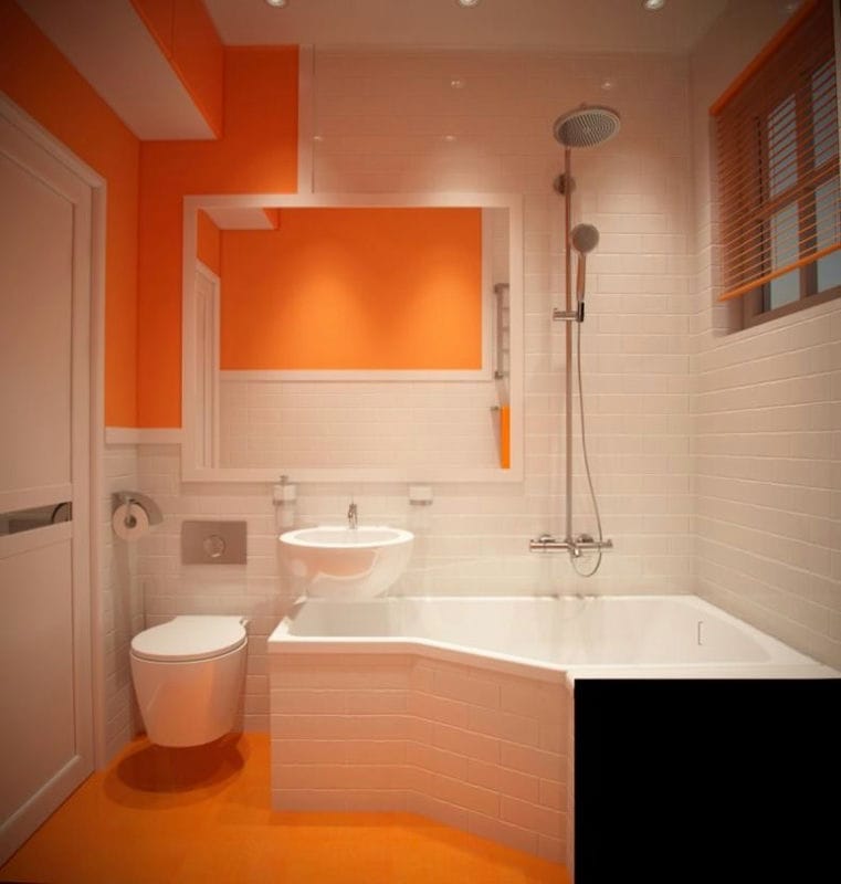 Маленькая ванная комната — фото лучших идей визуального увеличения ванной #27