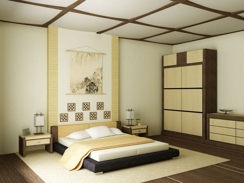 Спальня в японском стиле — фото лучших идей для оформления комфортной атмосферы релакса в спальне #10