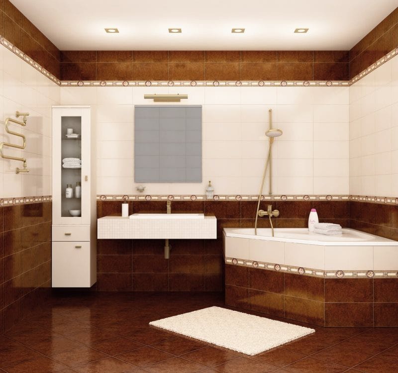 Плитка для ванной комнаты — современные новинки и фото идей для интерьера #27