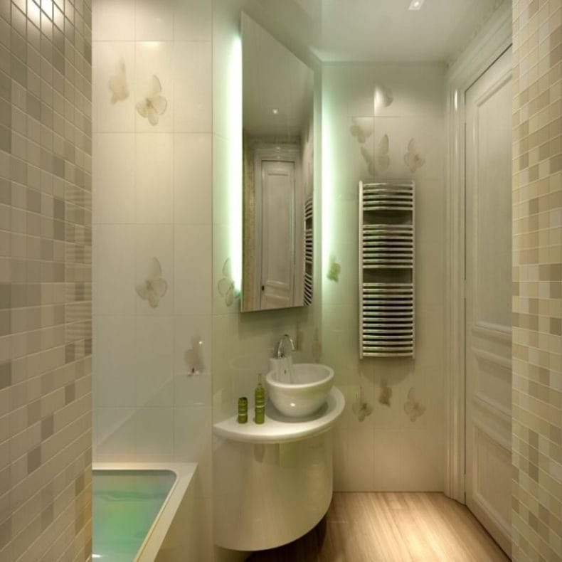 Ванная комната в хрущевке — фото лучших идей грамотного оформления интерьера ванной #54