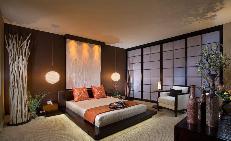 Спальня в японском стиле — фото лучших идей для оформления комфортной атмосферы релакса в спальне #11