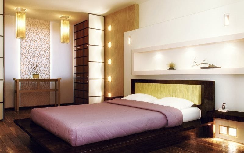 Спальня в японском стиле — фото лучших идей для оформления комфортной атмосферы релакса в спальне #39
