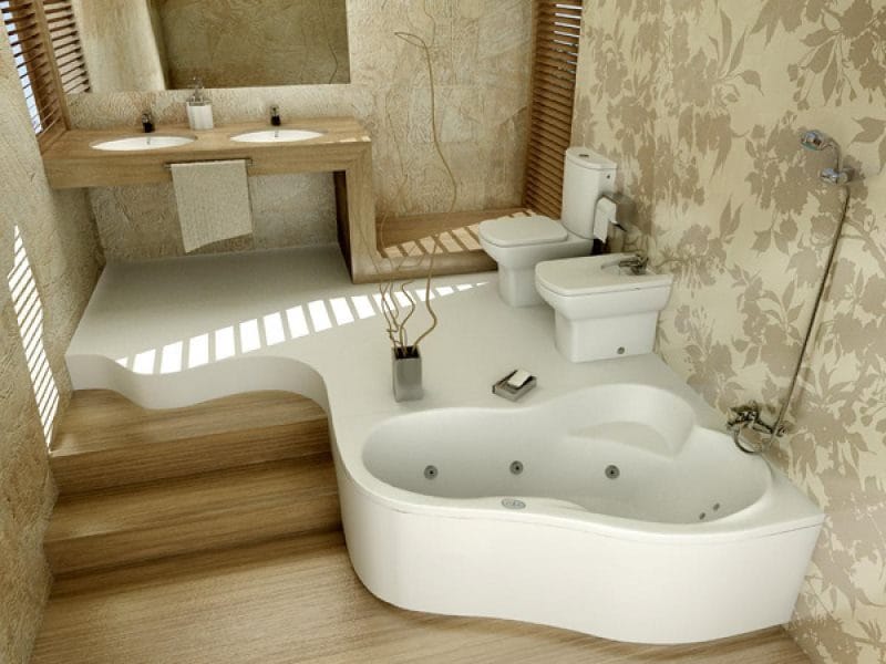 Угловая ванная: фото обзор, преимущества, виды и характеристики #50