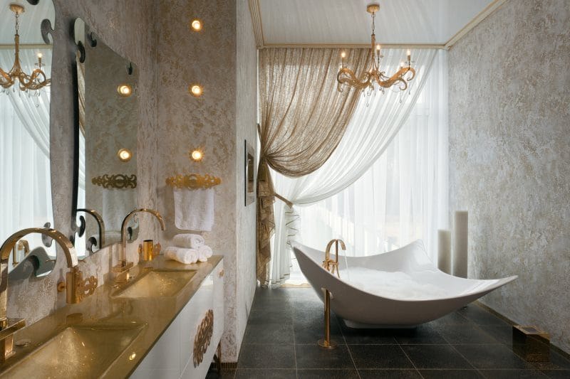 Шторка для ванной — фото оригинальных аксессуаров для ванной комнаты #10
