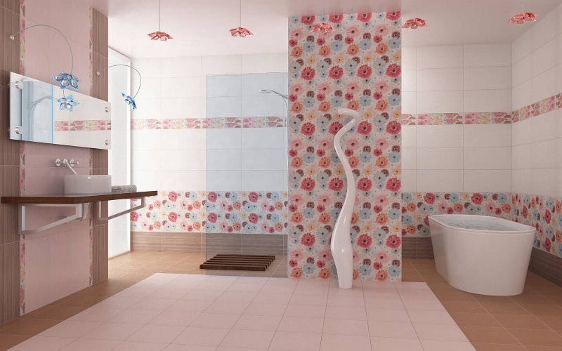 Плитка для ванной комнаты — современные новинки и фото идей для интерьера #32