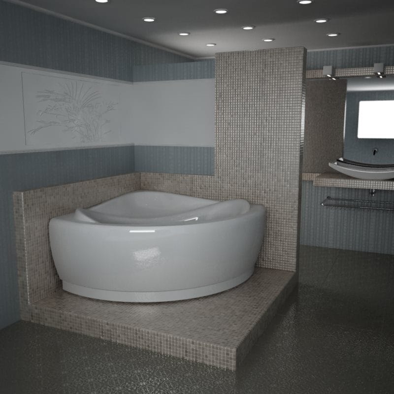Угловая ванная: фото обзор, преимущества, виды и характеристики #52