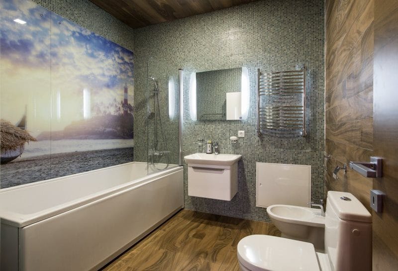 Стены в ванной: ТОП-120 фото новинок идеально оформленных стен в ванной комнате #24