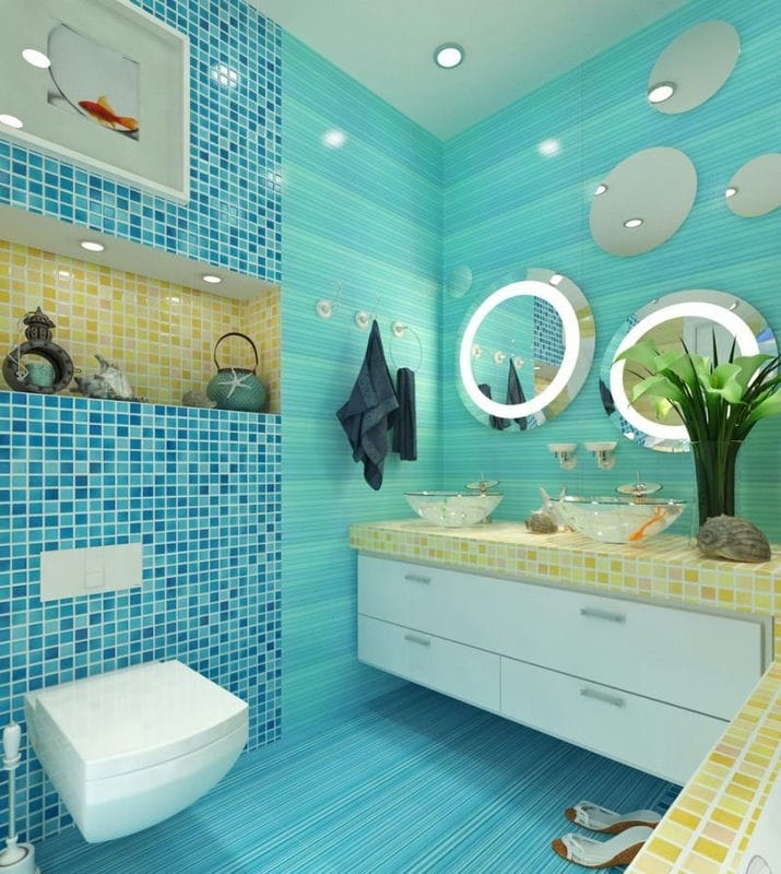 Цвет ванной комнаты — фото идеи и советы экспертов при выборе цвета для ванной комнаты #44