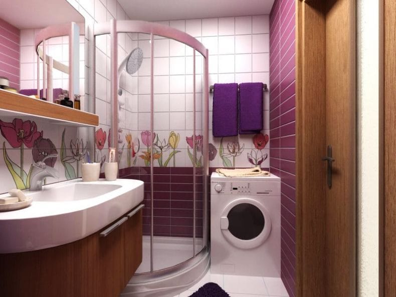 Ванная комната в хрущевке — фото лучших идей грамотного оформления интерьера ванной #63