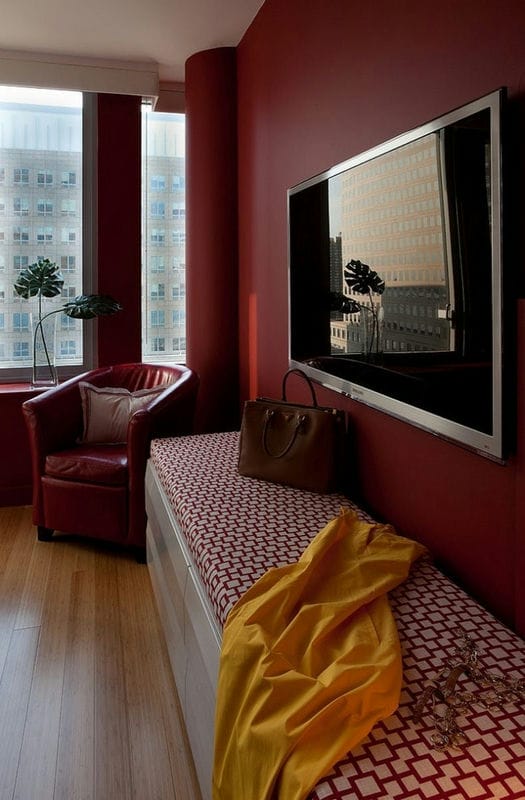 Бордовая гостиная — роскошь и красота в гостиных с бордовым оттенком (65 фото) #19