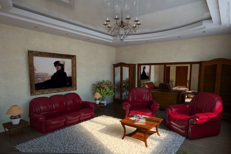 Бордовая гостиная — роскошь и красота в гостиных с бордовым оттенком (65 фото) #32