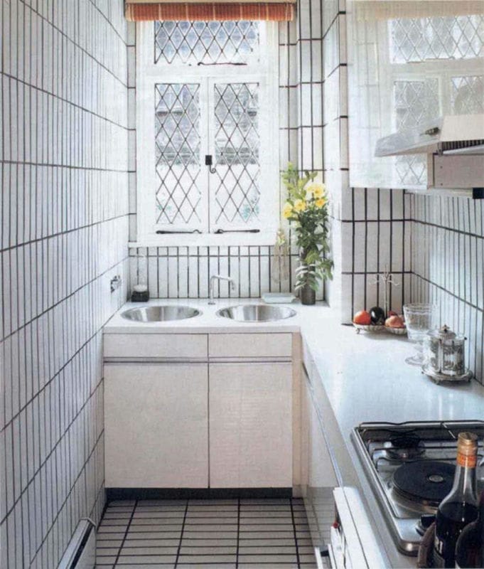 Дизайн узкой кухни — обзор лучших дизайнерских решений для узкой кухни (88 фото) #40