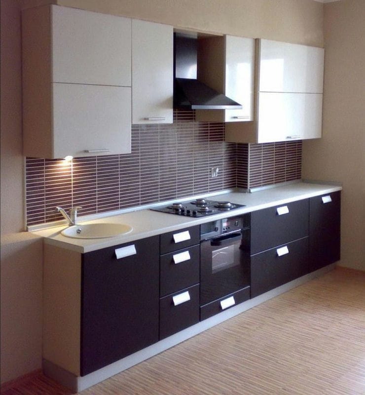 Дизайн узкой кухни — обзор лучших дизайнерских решений для узкой кухни (88 фото) #53