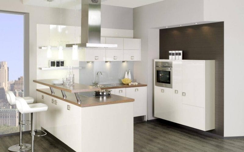 Дизайн узкой кухни — обзор лучших дизайнерских решений для узкой кухни (88 фото) #30