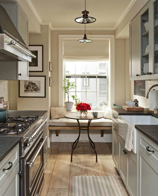 Дизайн узкой кухни — обзор лучших дизайнерских решений для узкой кухни (88 фото) #36