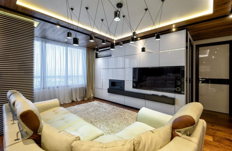 Гостиная 16 м² — 75 фото необычных идей как оформить дизайн в гостиной #70