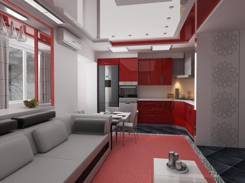 Красная гостиная — обзор вариантов шикарного дизайна гостиной в красных тонах (70 фото) #39