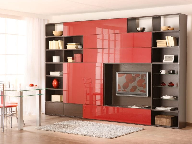 Красная гостиная — обзор вариантов шикарного дизайна гостиной в красных тонах (70 фото) #40