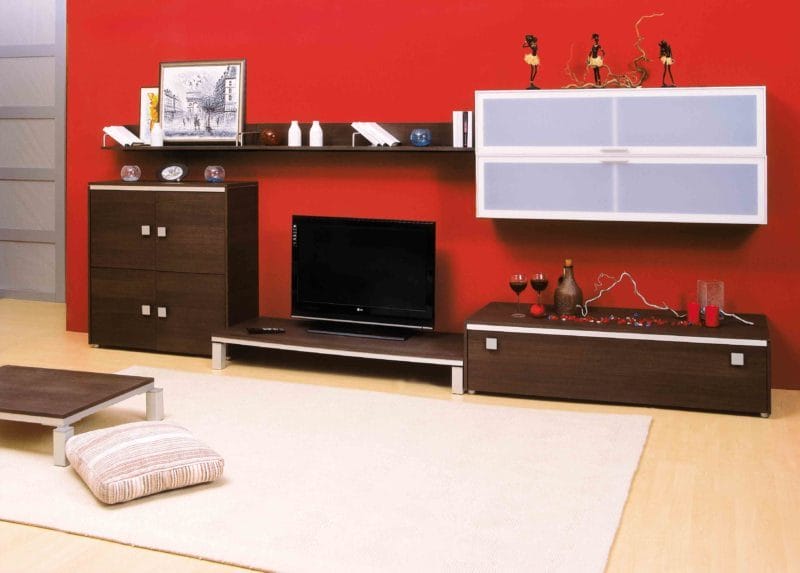 Красная гостиная — обзор вариантов шикарного дизайна гостиной в красных тонах (70 фото) #4