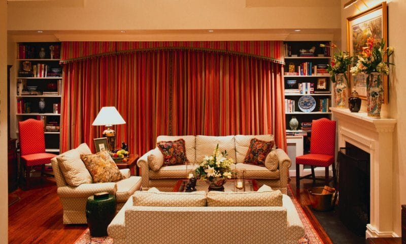 Красная гостиная — обзор вариантов шикарного дизайна гостиной в красных тонах (70 фото) #14