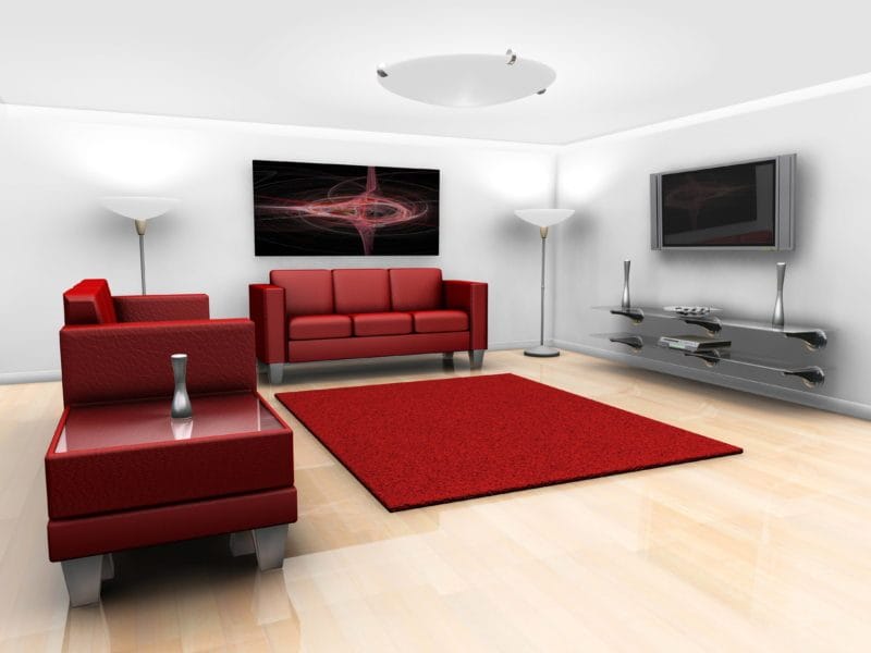 Красная гостиная — обзор вариантов шикарного дизайна гостиной в красных тонах (70 фото) #11