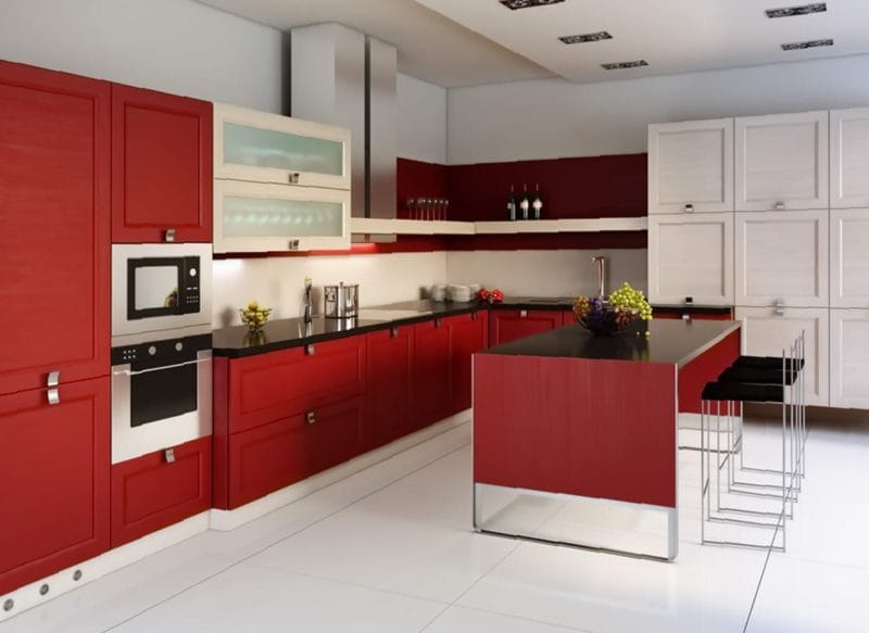 Красная кухня — как оформить яркий дизайн на кухне? 80 фото-идей! #62