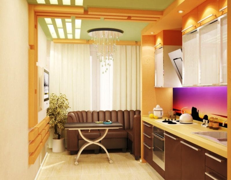 Кухня с балконом — оформляем стильно и со вкусом. Интересные варианты планировки на 90 фото. #60